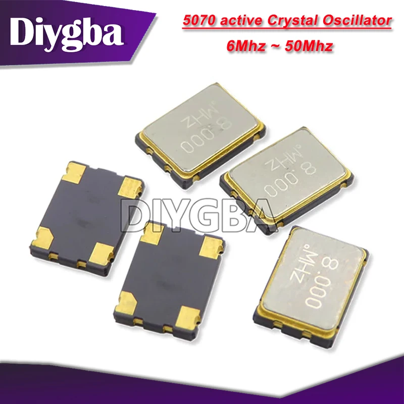 10pcs SMD 5070 active crystal oscillator OSC 25MHZ 6M 10M 12M 16M 20M 24M 25M 26M 33M 50M 7050 5*7