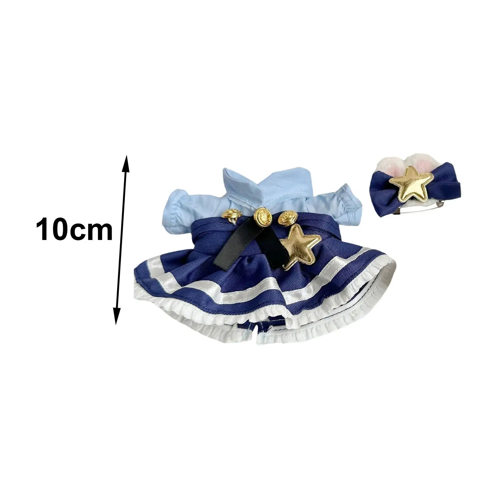 

2 Pieces Fashion Dolls Dress and Rabbit Ears Hairpin Accessory Costume for 6inch Dolls Girls Dolls Dress up Children's Gifts