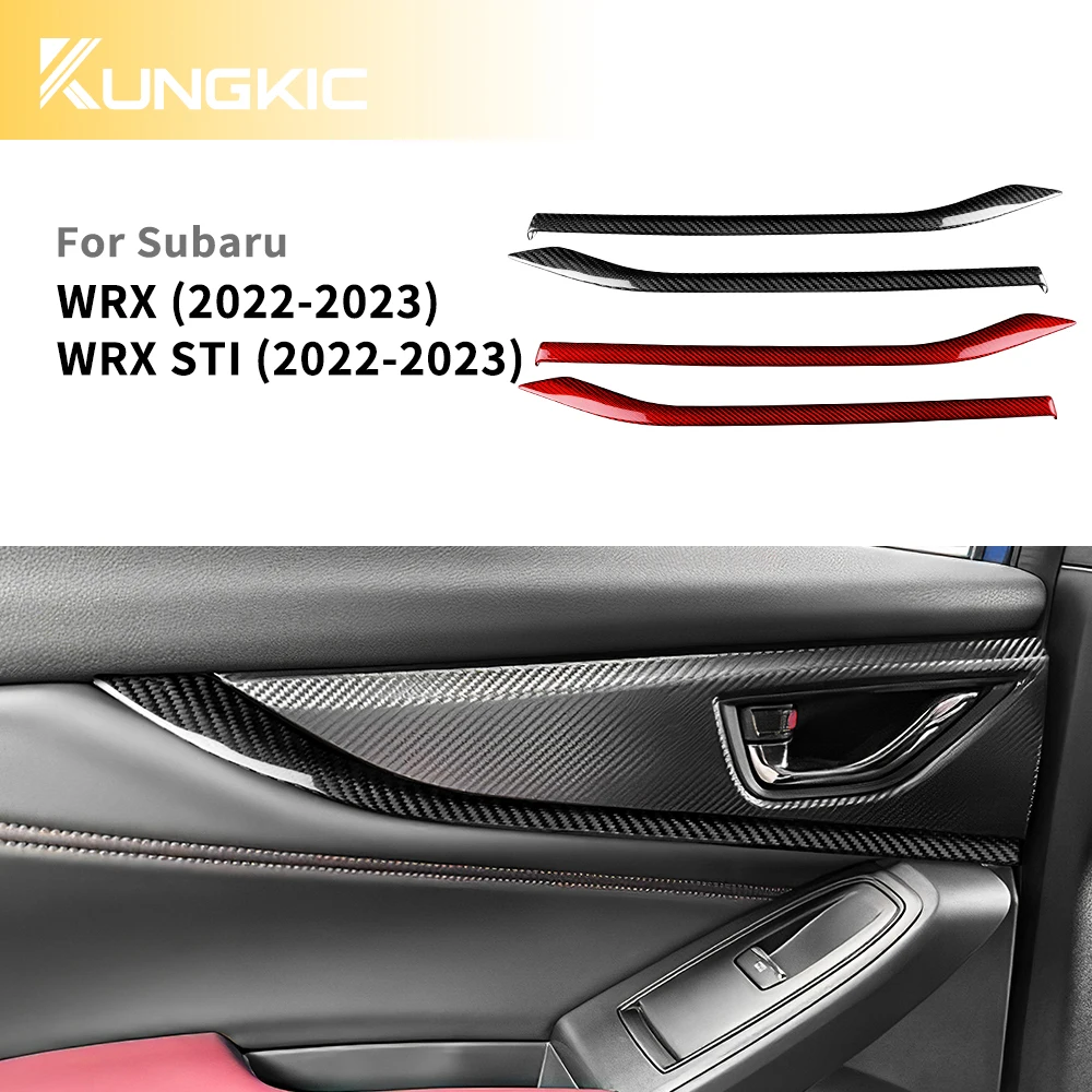 Real Hard Carbon Fiber Rear Door Handle Bottom Molding Trim For Subaru WRX VB 2022-2026 Auto Interior Door Car Accessories Parts