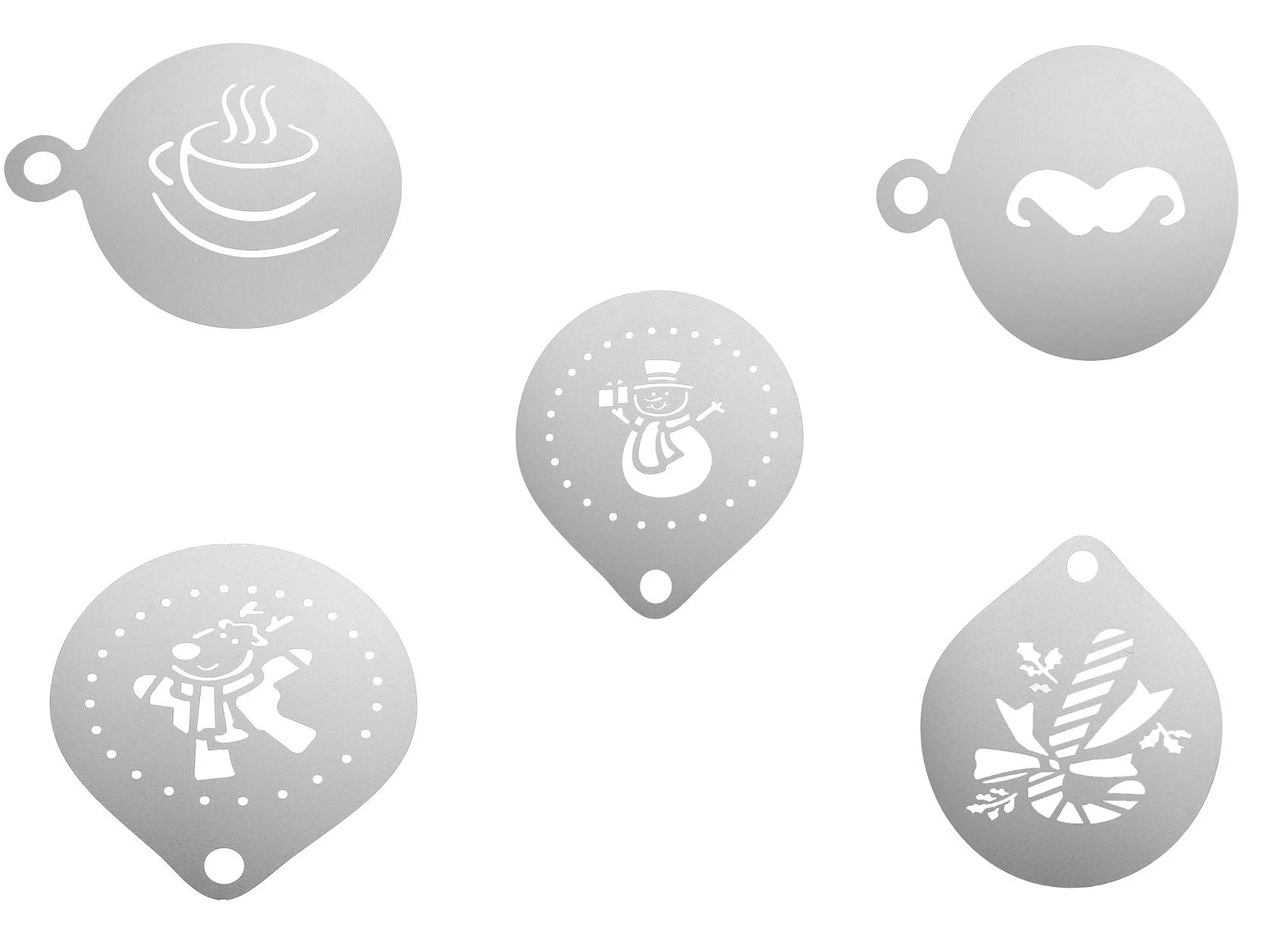 

Stainless Steel Coffee Pattern Mold for Cake And Cookie Baking Thick Foam Spraying Tool with Coffee Design for Kitchen