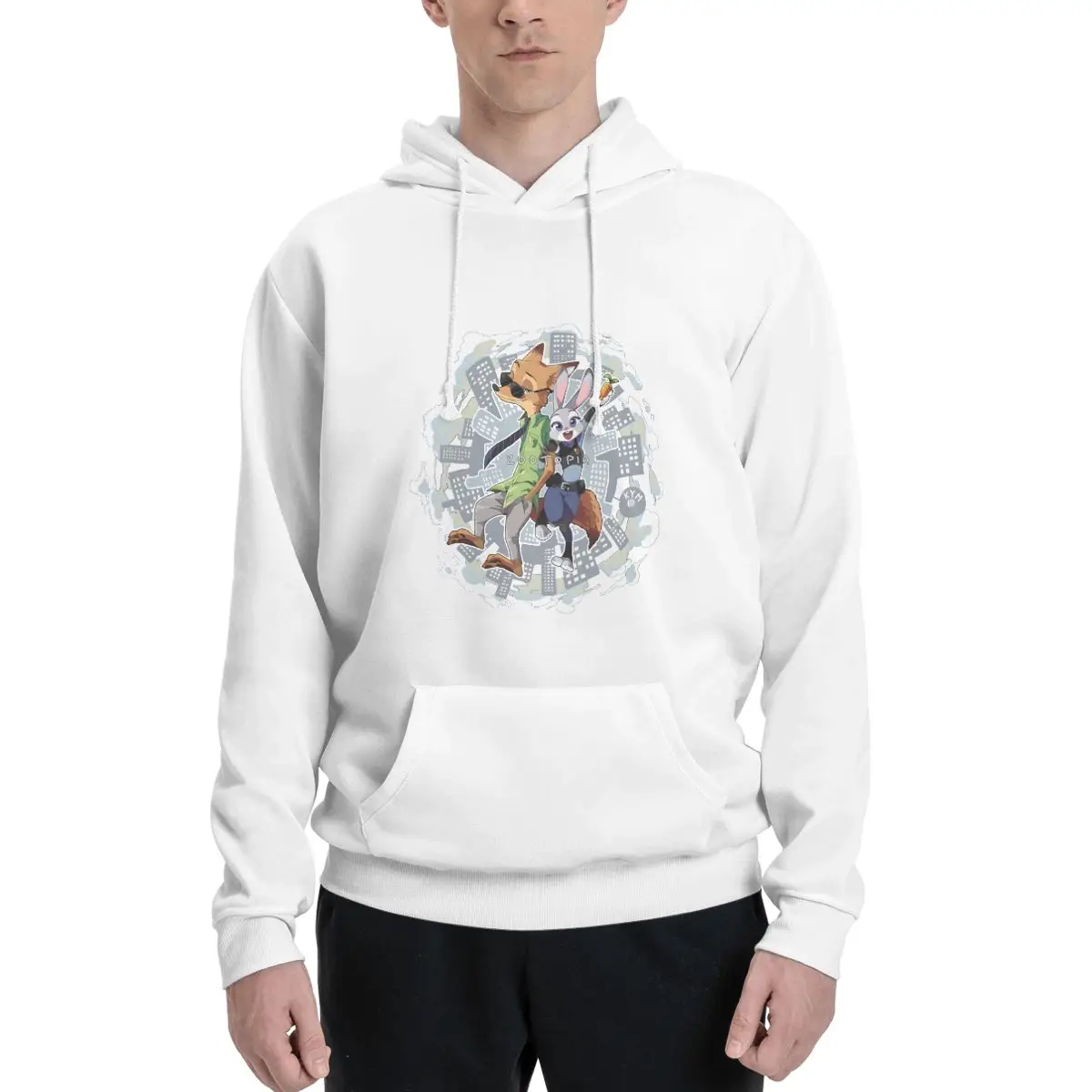 Nuevas llegadas Zootopia-Nick-Judy estilo Sudadera con capucha estampado jersey sudadera con capucha Harajuku retro súper sudadera