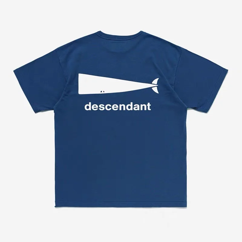 DESCENDANT Summer Casual Whale Short Sleeve Four Color T-shirt for Men and Women Tees