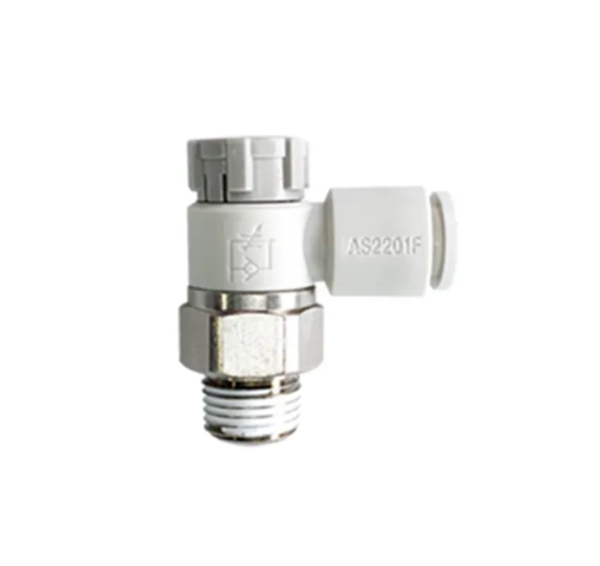 10Pcs SMC AS1201F/AS2201F Series Speed Controller Elbow Meter-Out, M3/M5/1/8/1/4 for 4/6/8mm Tube