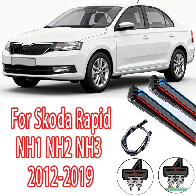 

For Skoda Rapid NH1 NH2 NH3 2012-2019 Front Windshield Wiper Blades 2pcs Windscreen Window Accessories 2013 2014 2016 2017 2018
