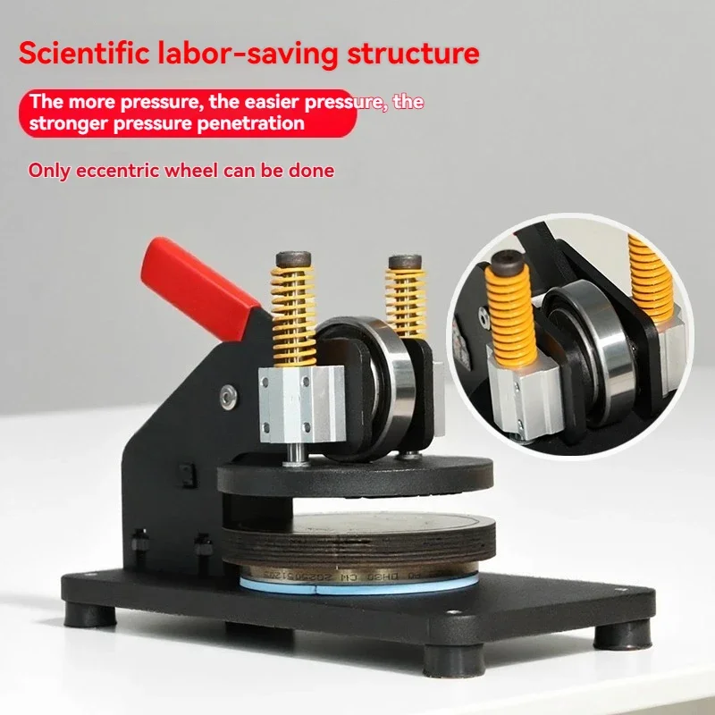 2025 Compression Disc Textile Fabric Paper Weight Tester Sampler, Engraved Disc Fabric Paperboard Sampler