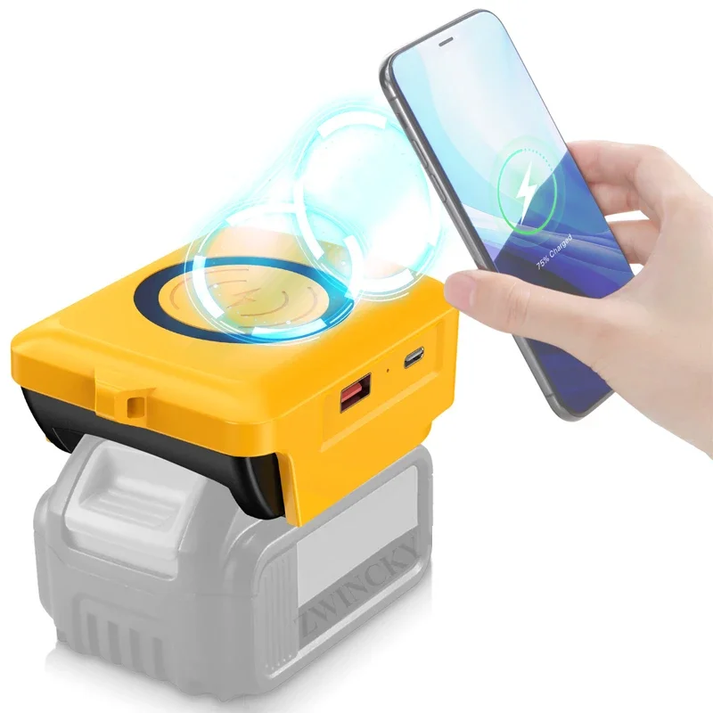 

for Dewalt 18V Cordless Wireless Charging for Cell Phones Lithium Battery USB Charger Adapter for Samsung for Android