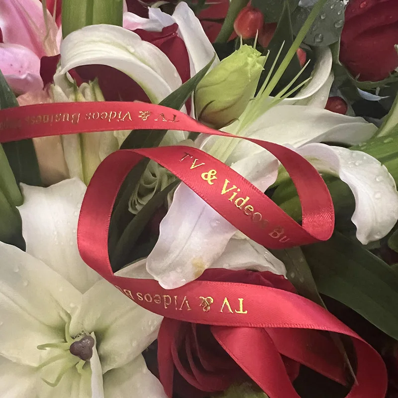 Flowers Satin Fruit Packaging Ribbons Personalized Printed Logos Holiday Decorations Weddings Birthdays Colorful ribbons