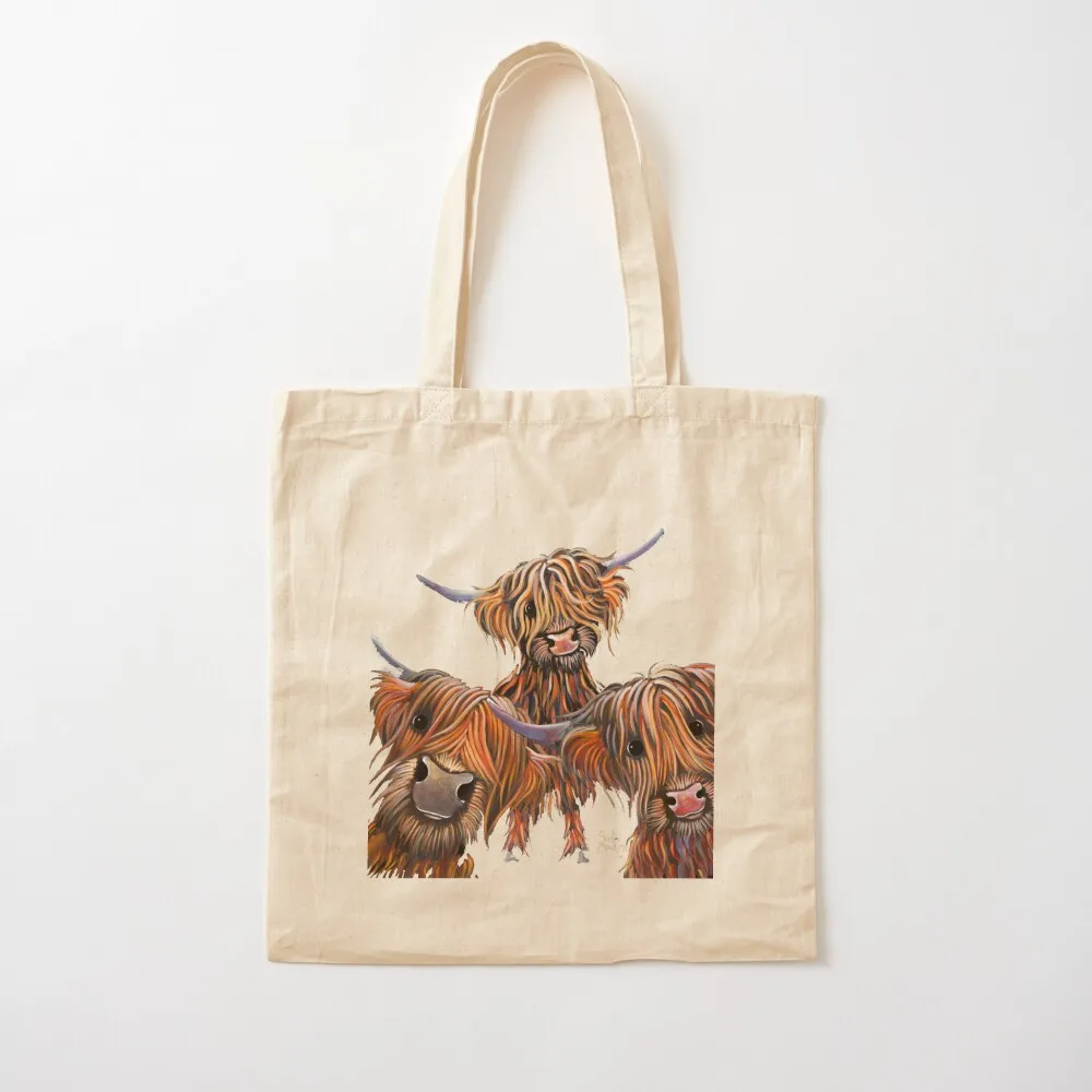 

HiGHLaND CoW PRiNT SCoTTiSH 'THe BaKeD BeaNS' BY SHiRLeY MacARTHuR Tote Bag Сумка-шоппер женская холщовая сумка-тоут