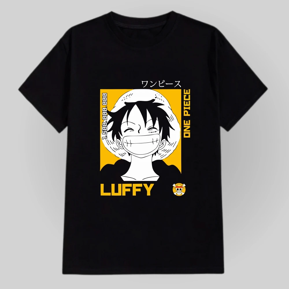 Nika Luffy Gear 5 ONE PIECE Anime Homens Mulheres Verão Camiseta Harajuku Manga Curta Solta Oversized Casual Fitness Conforto Y2k Top