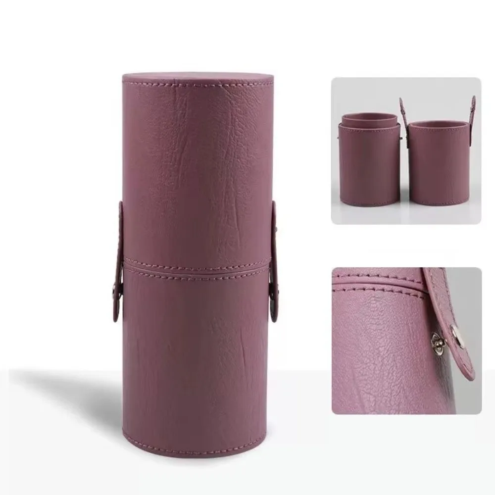 PU Leather Makeup Brush Bucket Dust-Proof Portable Empty Cosmetic Brushes Pen Holder Waterproof Makeup Brush Organizer