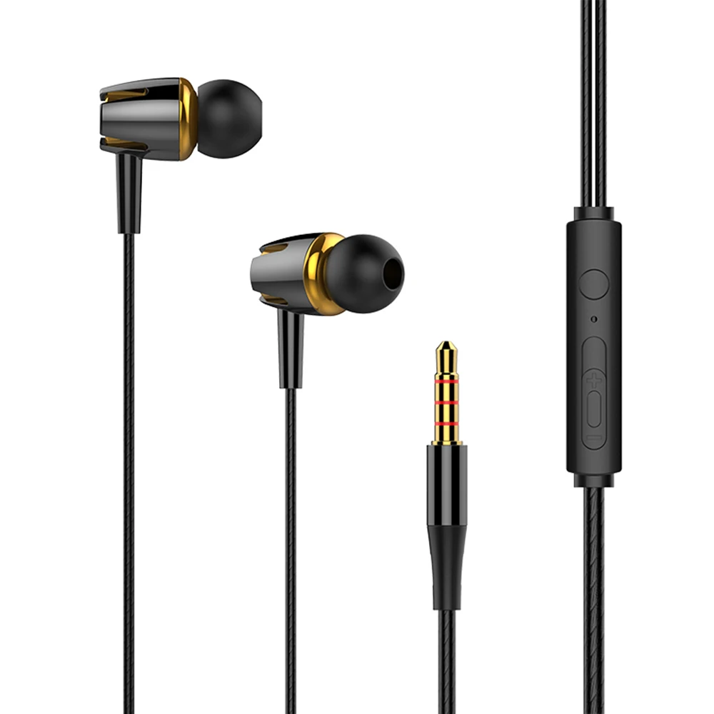 E18 Wired Headset In-ear Cell Phone Line Control with Microphone Call 3.5mm Tuning Universal Earbuds For Xiaomi Phone