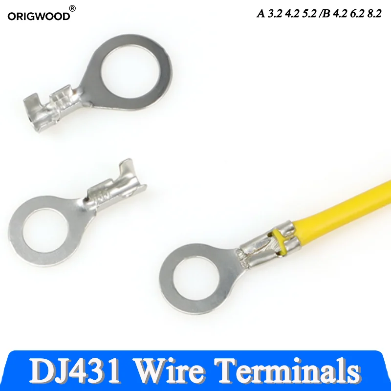10/50/200P DJ431 A3.2 A4.2 5.2 B4.2 B6.2 8.2 Wire End Lug Terminal O Ring Bare Copper Press Circular Splice Crimp Cable Connect