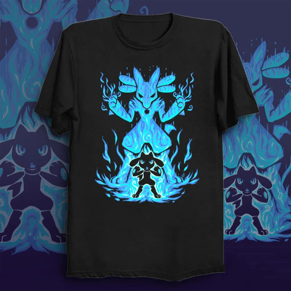 

Футболка The Aura Within - The Fighter Evolves - Aura sphere INSPIRED TECHRANOVA Топы Футболка Lucaario Riolu Футболка для видеоигр