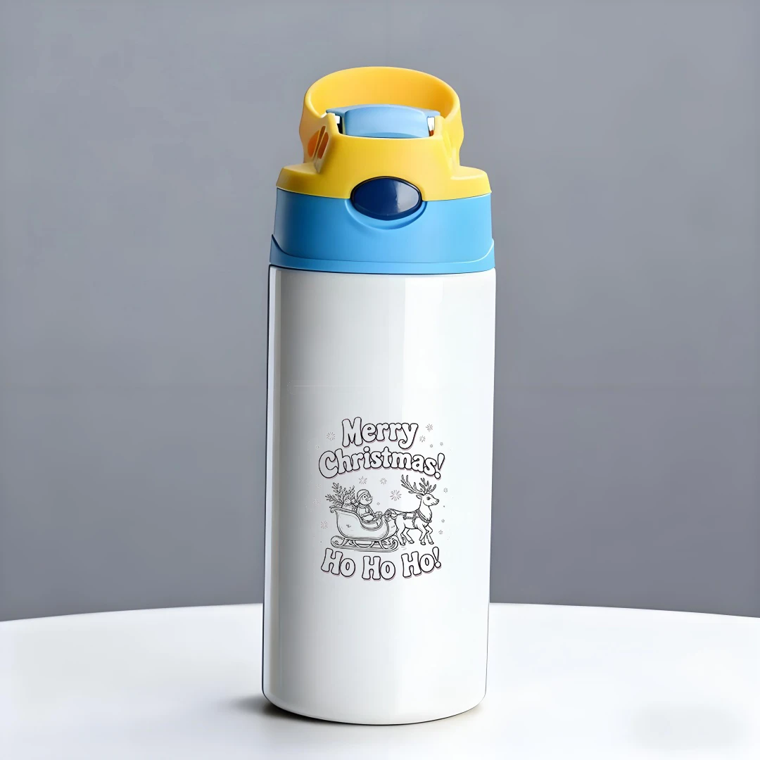 304 스테인리스 보온컵 + 만화 산타클로스 썰매 빨대컵 + 어린이 물컵 - 필수 크리스마스 선물