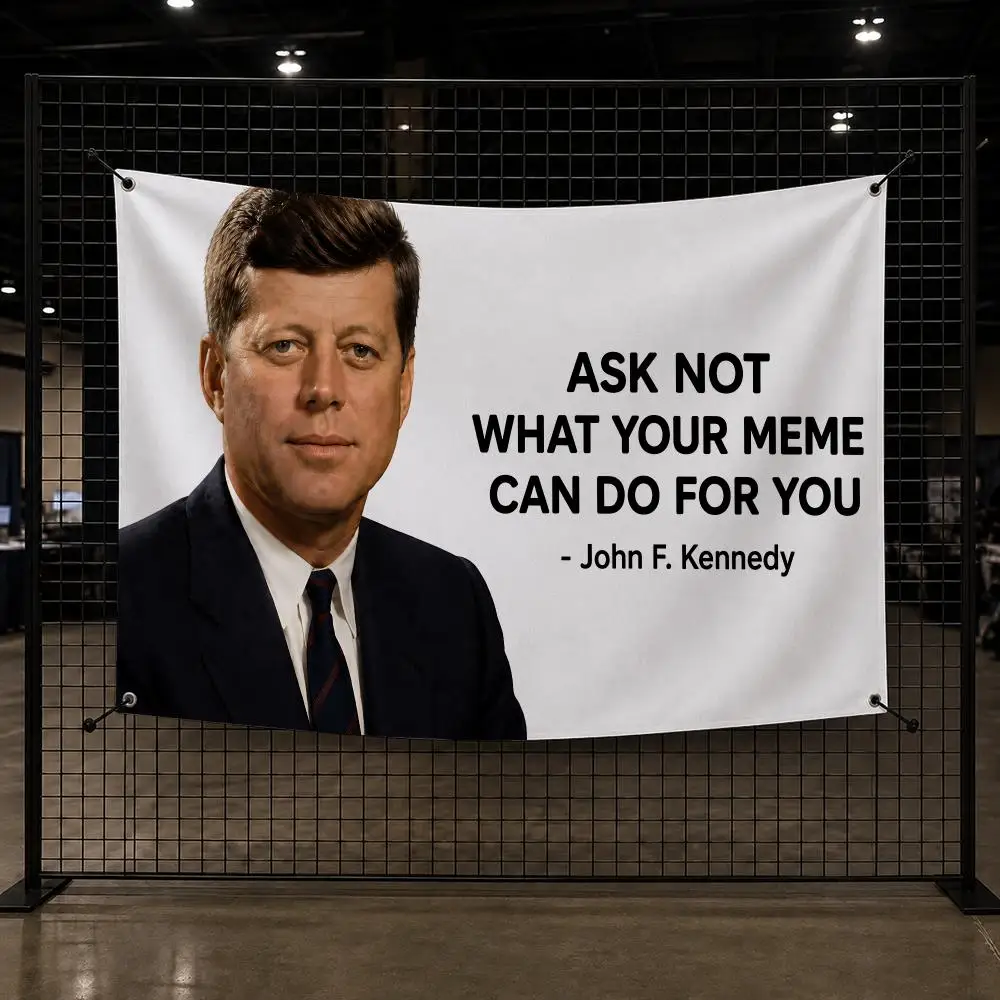 John F. Kennedy Ask Not What Flags Interior Wall Hanging Background Art Banner Bedroom Home Living Room Outdoor Party Decor