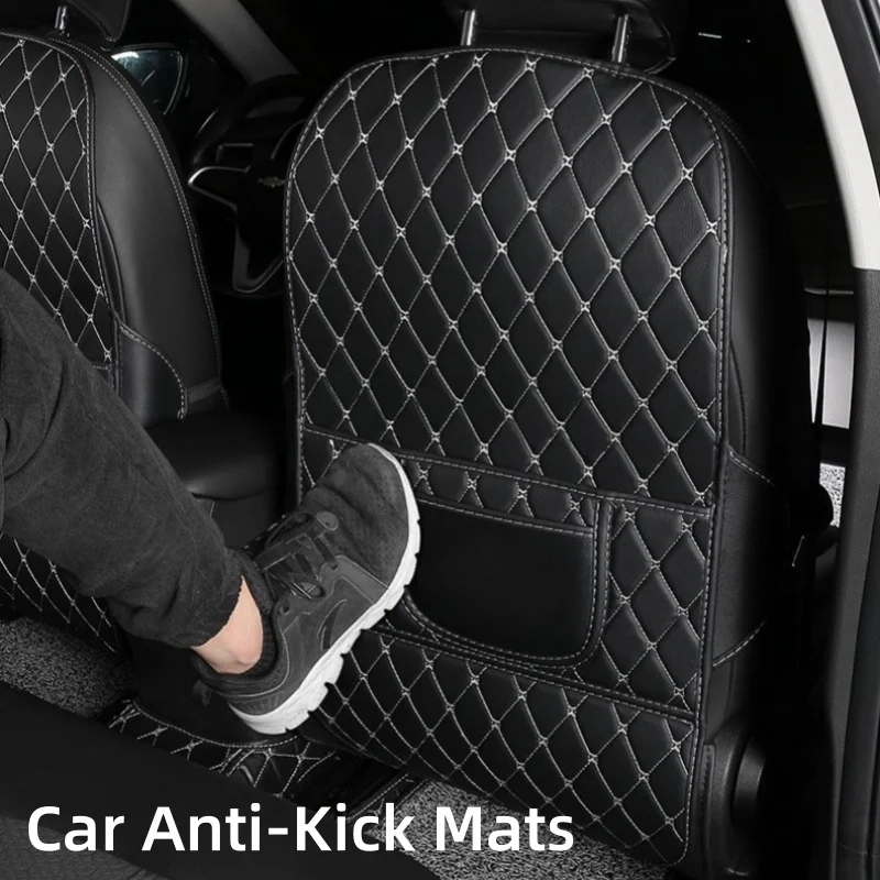 

Car Seat Back Anti-kick Cushion Storage Mat Universal Wear-resistant Leather Protective Cover Anti-Dirty Pad Auto Accessories