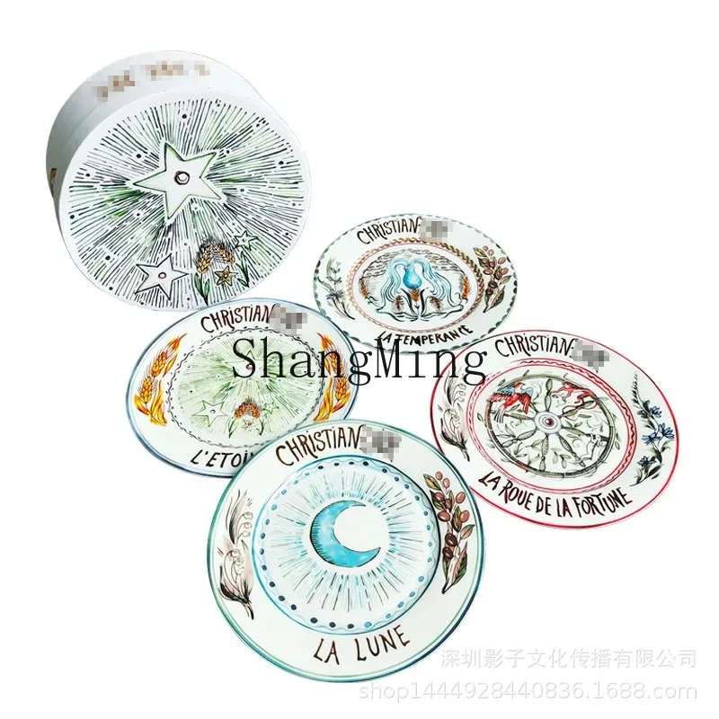 DSA Creative Ceramic Steak Plate Set Combination Household Hand-painted Western Food Plate