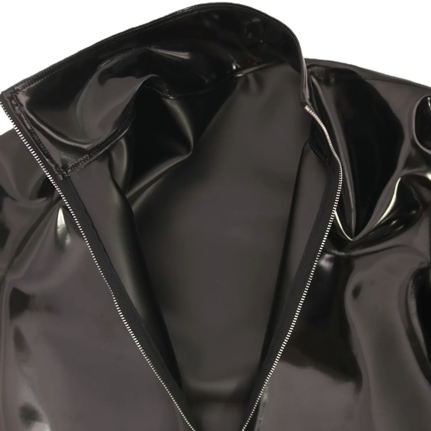 Nova moda pano látex camisetas masculinas manga longa pvc brilhante homem topos punk boate tshirts homem moldar corpo magro palco wear