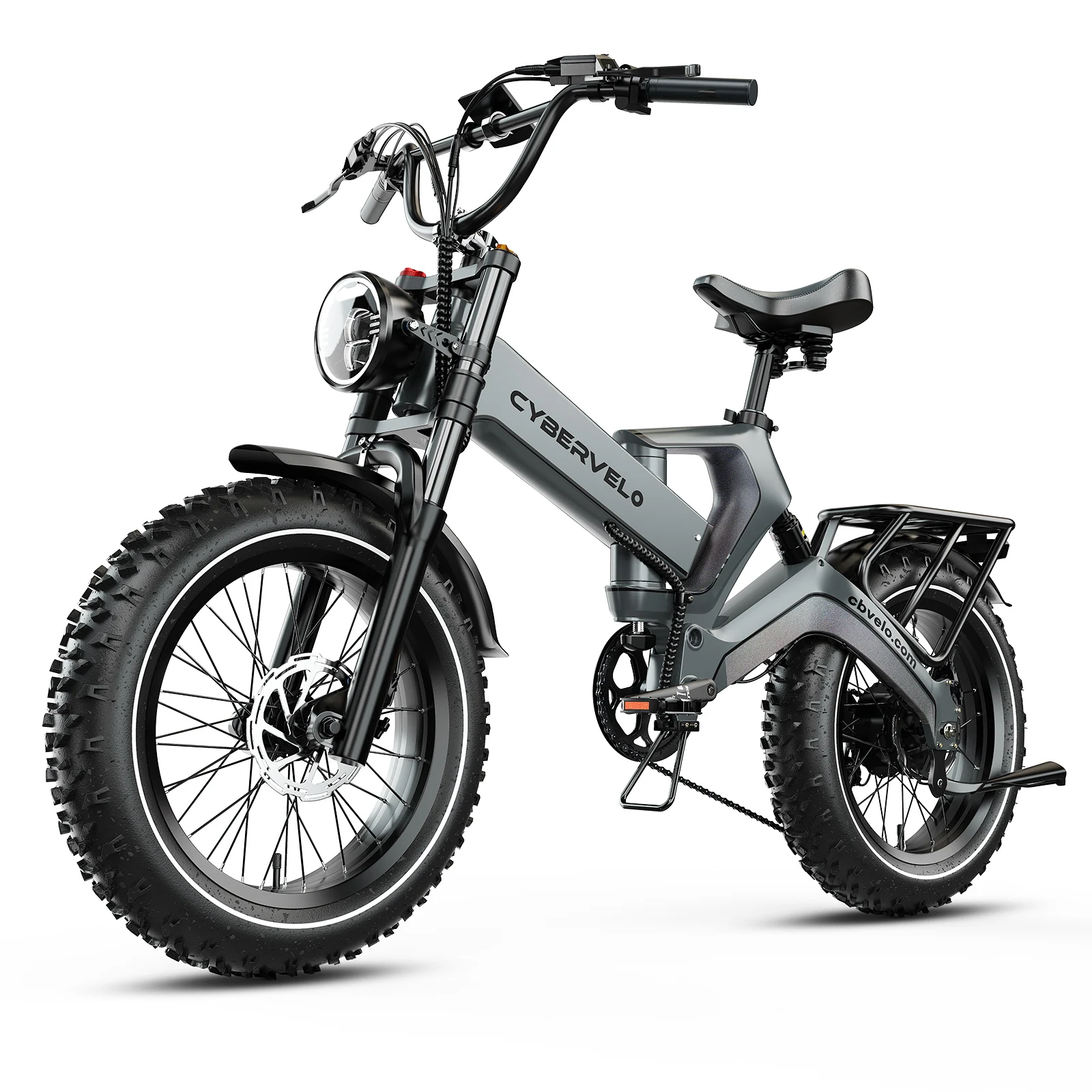 2000W Peak Motor, Foldable 25Ah Built-in Battery Electric Bicycle, 20“ Fat Tire Off road and Commute, 8-Speed smooth Shift Gear