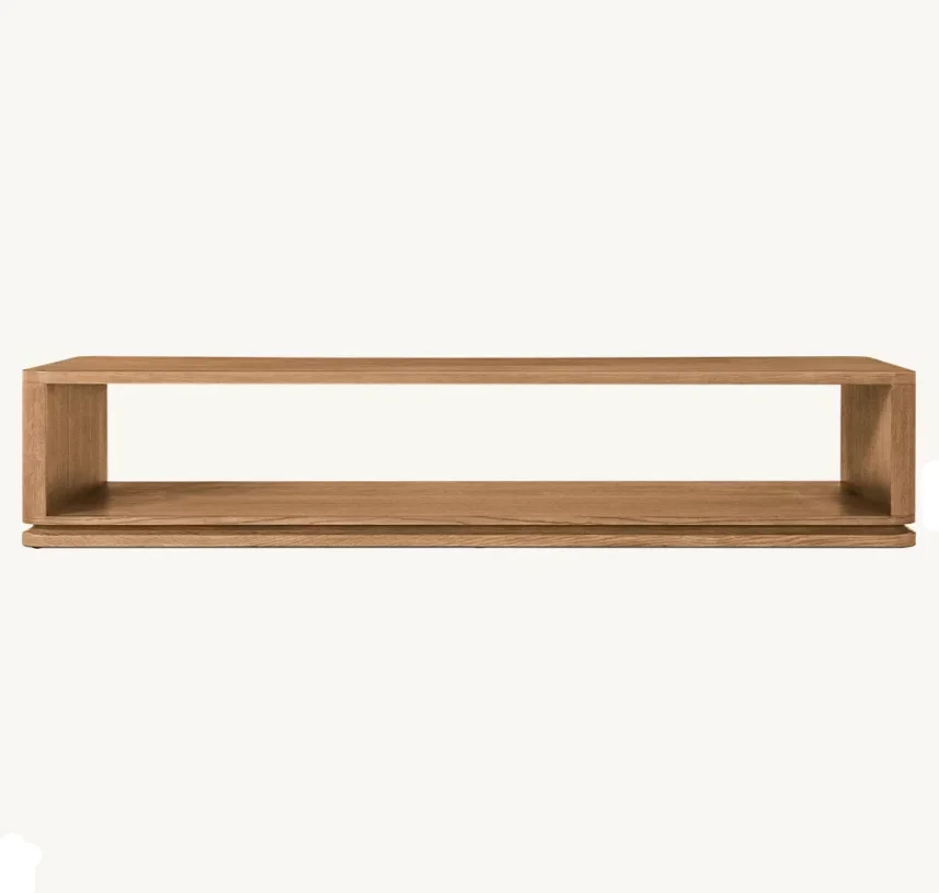 Open Rectangular Movable Coffee Table Luxurious Contemporary Solid Wood Long Coffee Table Storage Suitable For Family Office