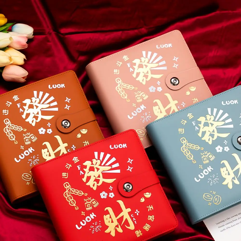 

50Sheets Saving Money Binder Loose-leaf PU Leather Planner Organizer Cash Envelopes Portable Colorful Shine Budget Binder