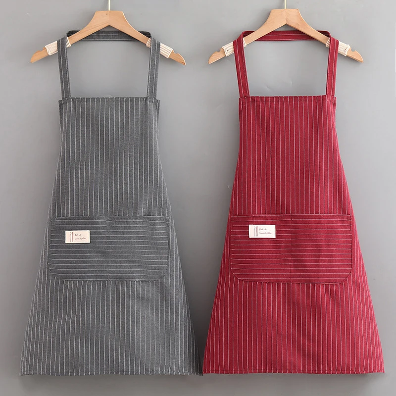 Oil Proof Kitchen Hanging Neck Cooking Sleeveless Apron Fashion Waiter Restaurant Server Workwear Breathable Catering Apron