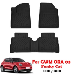 Car Floor Mats For GWM ORA 03 Funky Cat Good Cat Trunk Mat Waterproof Non-slip Foot Pad Boot Liner Tray Cargo Liners LHD RHD