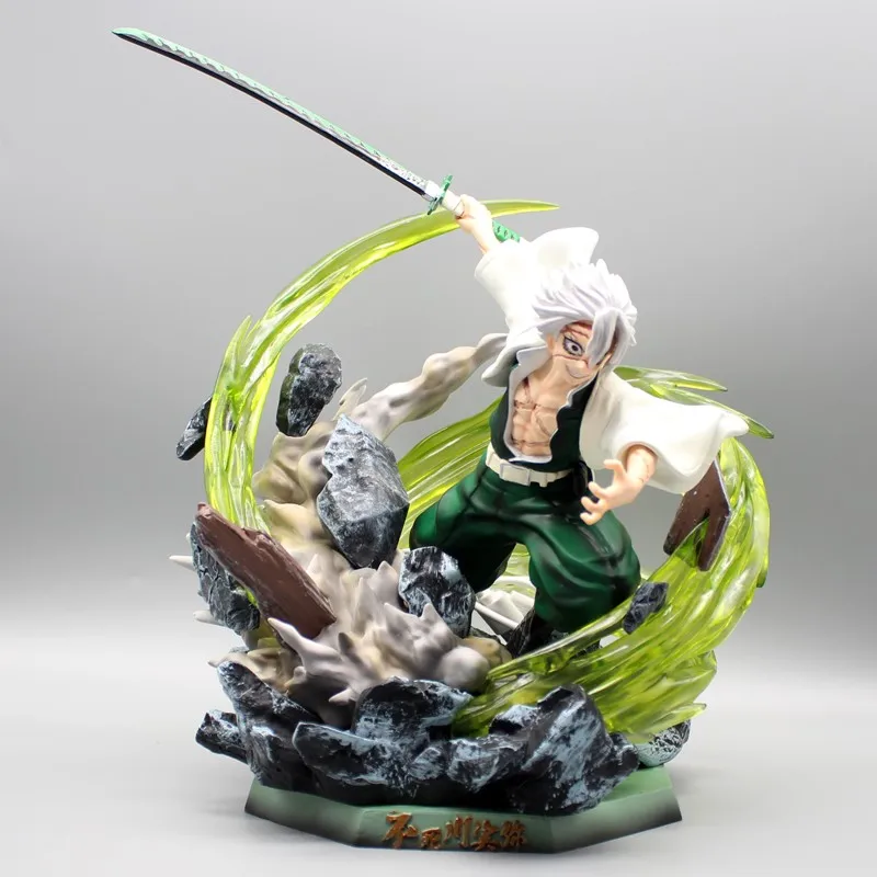 

30cm Demon Slayer Anime Figurine GK Shinazugawa Sanemi Glowing PVC Statue Anime Figure Model Collection Decoration Kid Toy Gifts