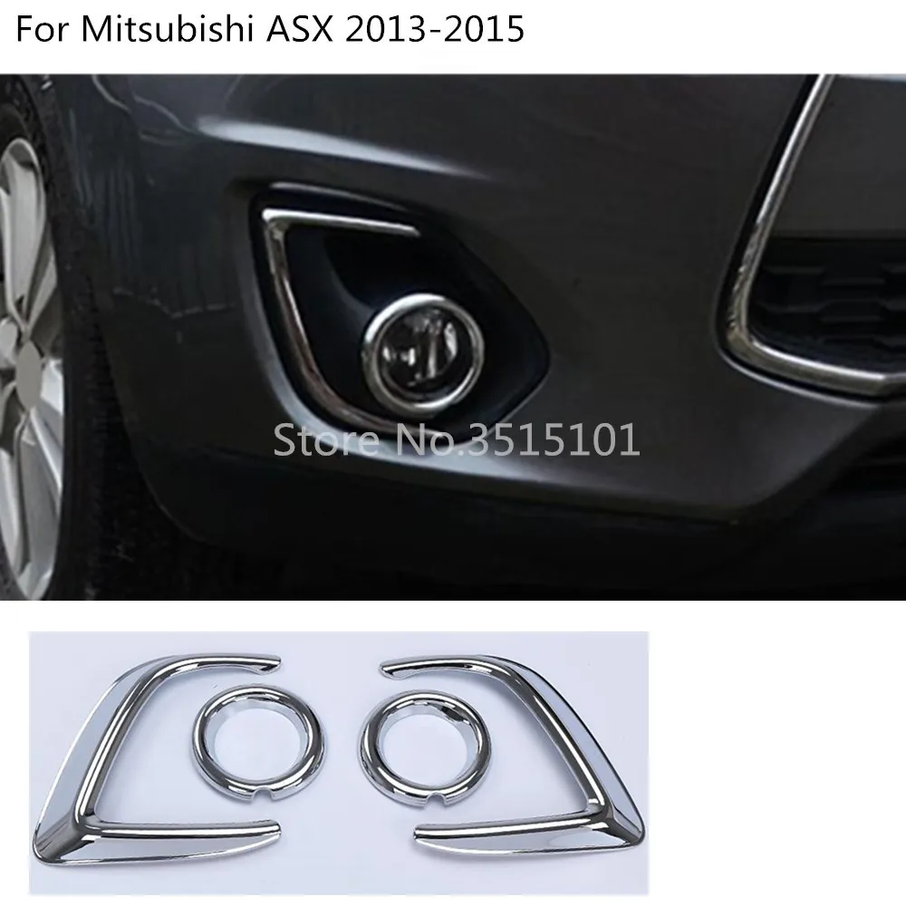 Car Head Front Fog Light Lamp Frame Stick Eyebrow ABS Chrome Cover Trim Sticker For Mitsubishi ASX 2013 2014 2015 2016 2017 2018