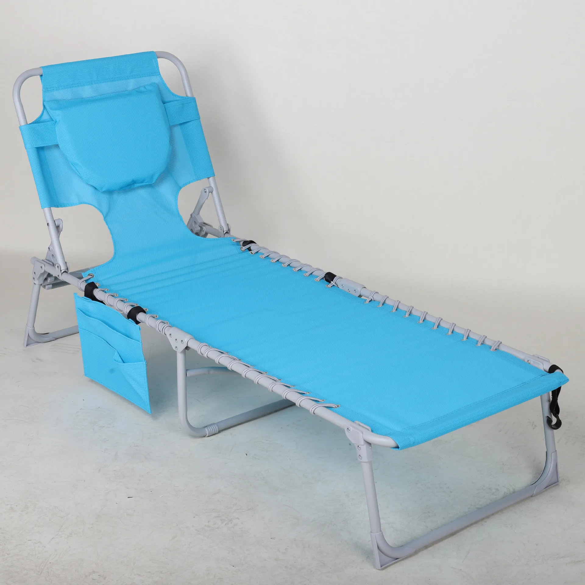 Portable folding beach chair lightweight UV protection sunscreen bed suitable for outdoor camping travel office use