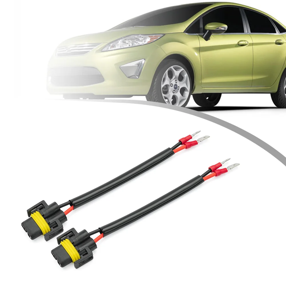 2Pcs For Ford Fiesta 2011 2012 2013 18AWG Fog High Low Beam Headlights Wiring Retrofit Harness Adapter to Socket H8 H11 880 881