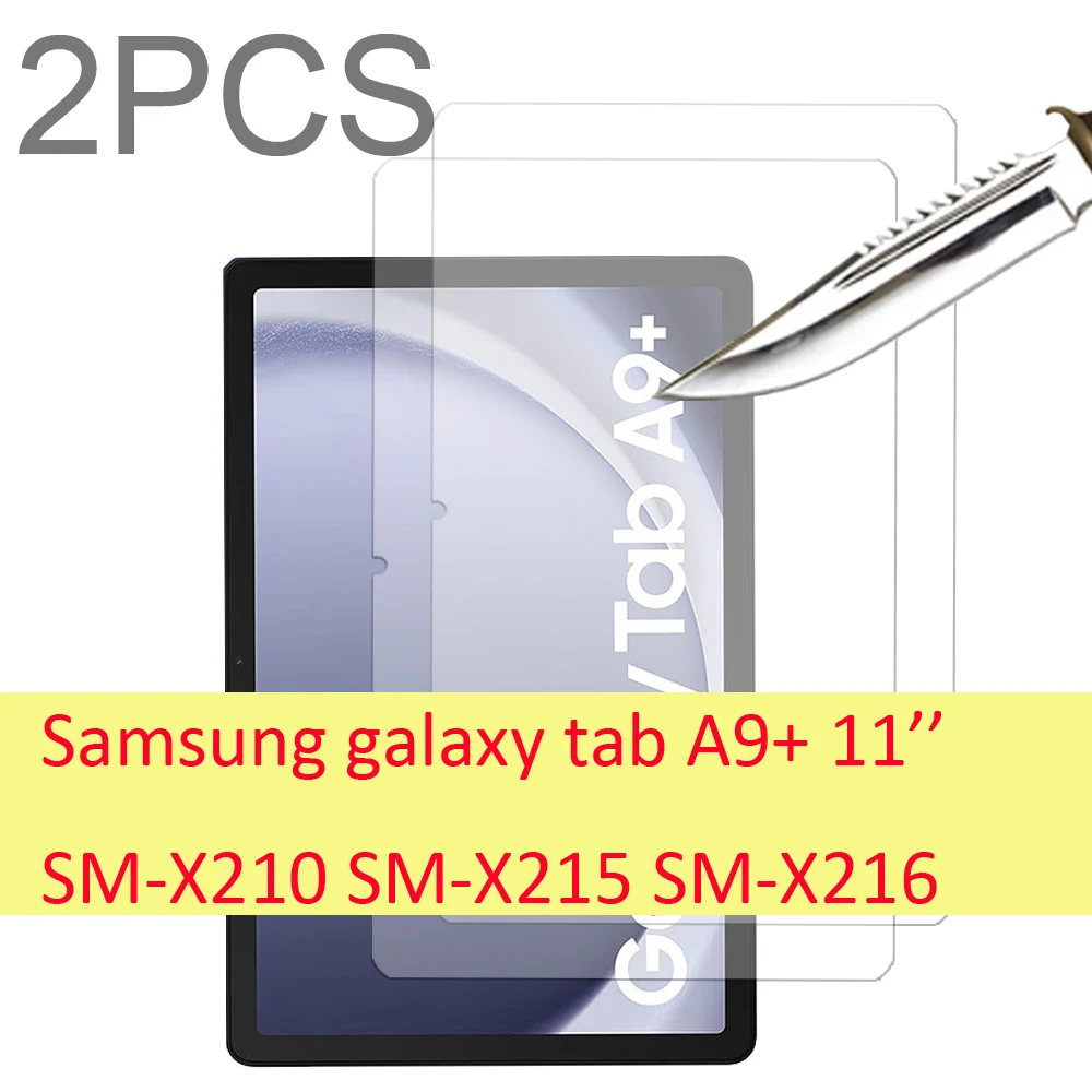 2PCS Glass For Samsung Galaxy Tab A9 plus A9+ 11\'\' SM-X210 SM-X215 SM-X216 5G wifi Scratch Proof Tempered Glass Screen Protector