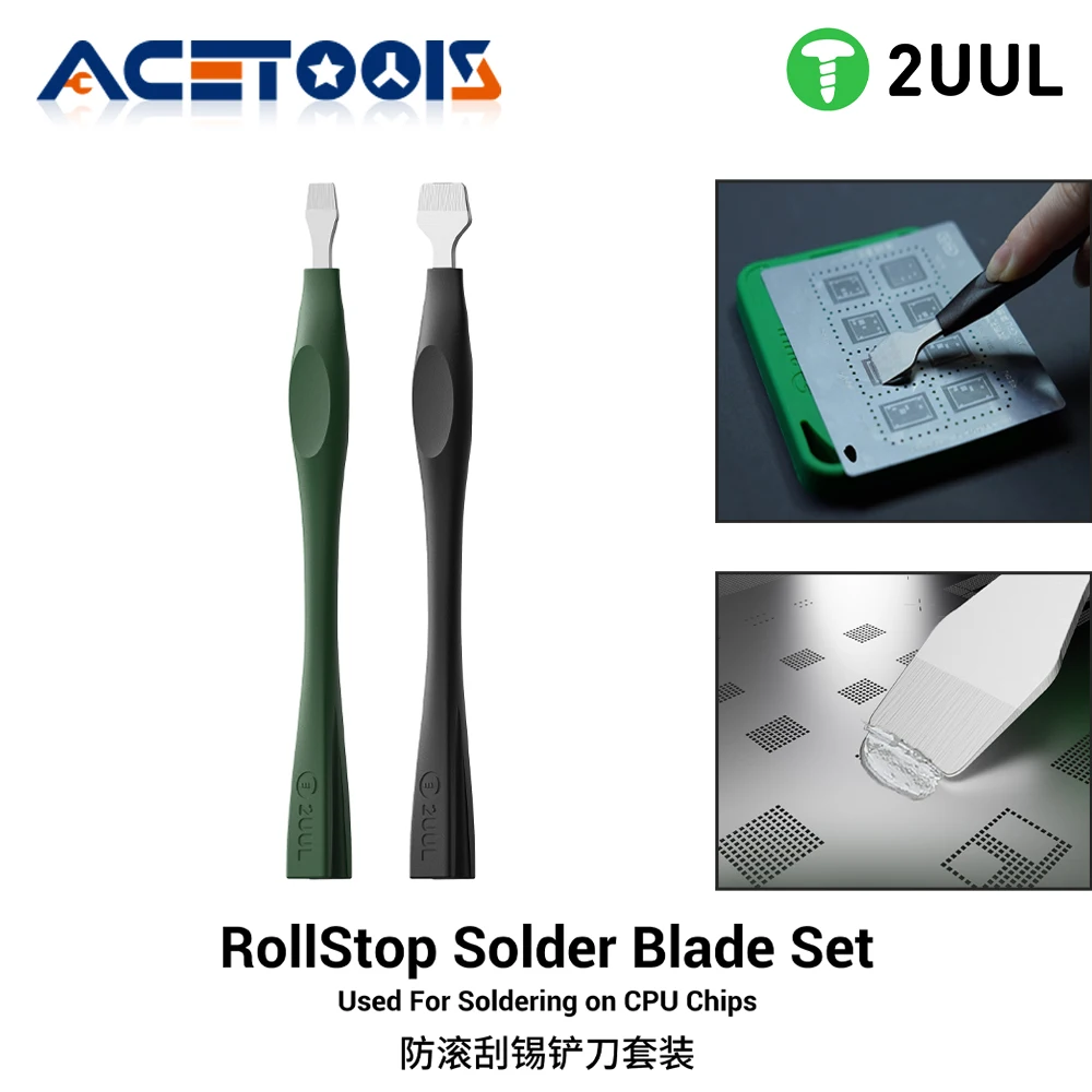 2uul da19 rollstop conjunto de lâmina de solda anti-rolamento com alça ergonômica borda acabada à mão para cpu chip placa-mãe ferramenta de reparo
