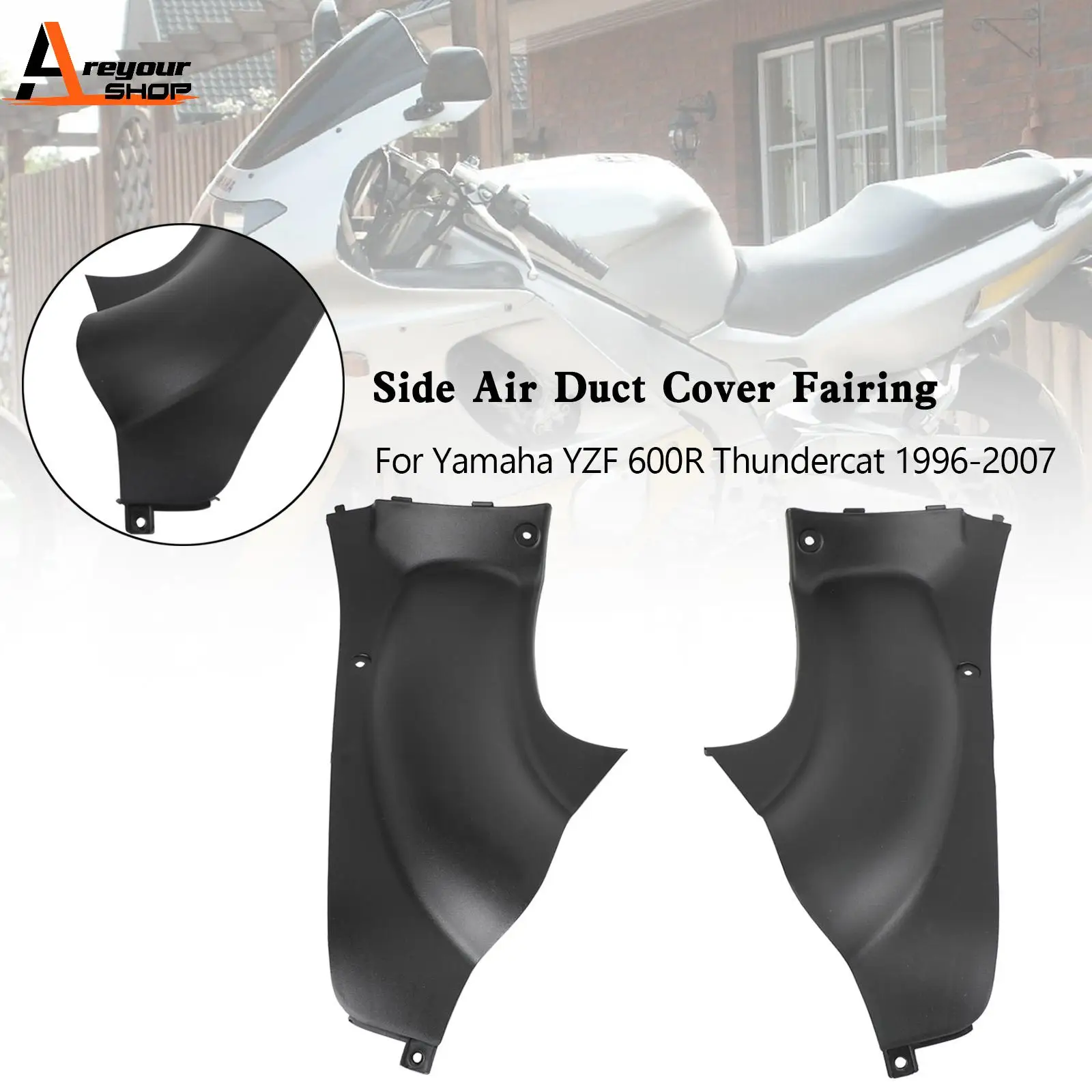 

Areyourshop Side Air Duct Cover Panel Fairing for Yamaha YZF600 R Thundercat 1996-2007