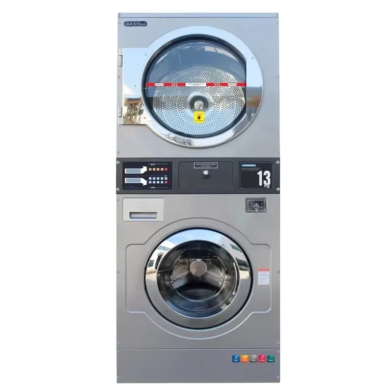 

Washing Machine 15/20kg Fully Automatic Commercial Heavy Duty Laundromat Stack Washer and Dryer