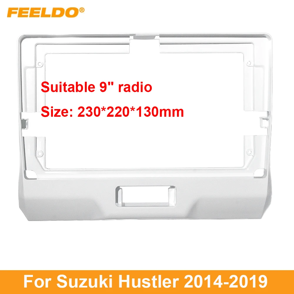 

FEELDO Car Audio 9" Big Screen Dash Fascia Panel Frame Kit Adapter For Suzuki Hustler 2014-2019 Radio Dash Frame