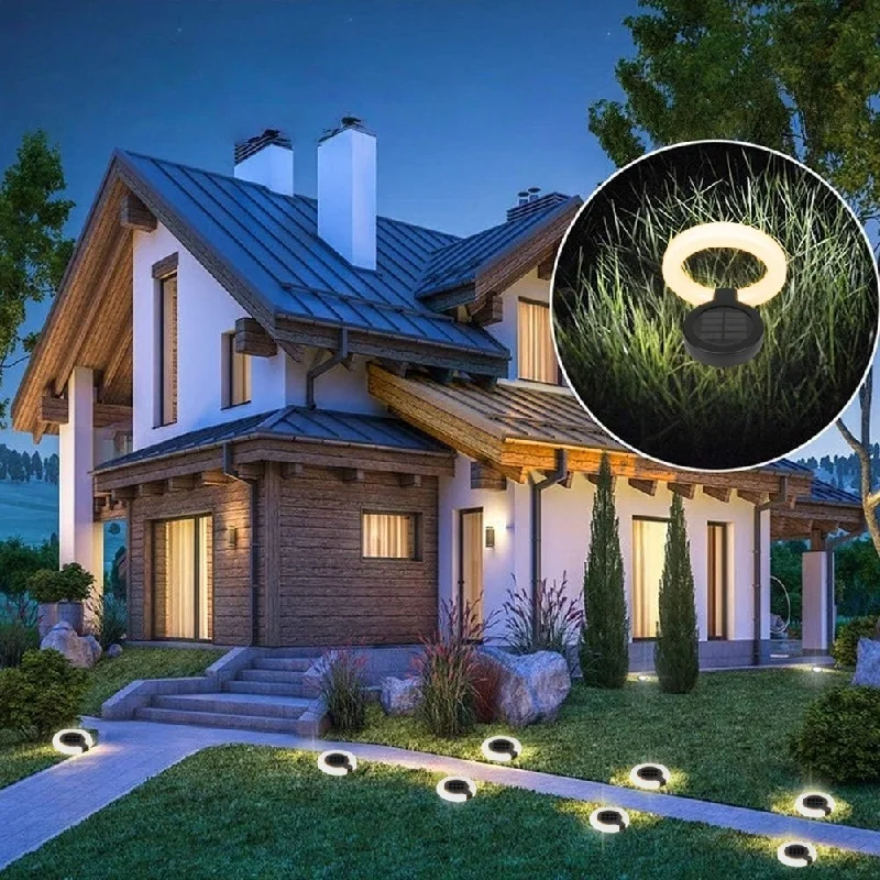 

Solar Powered LED Outdoor Lights 1/4Pack Waterproof Warm White Atmosphere Lighting for Garden Fence Lawn Porch Walkway Decor