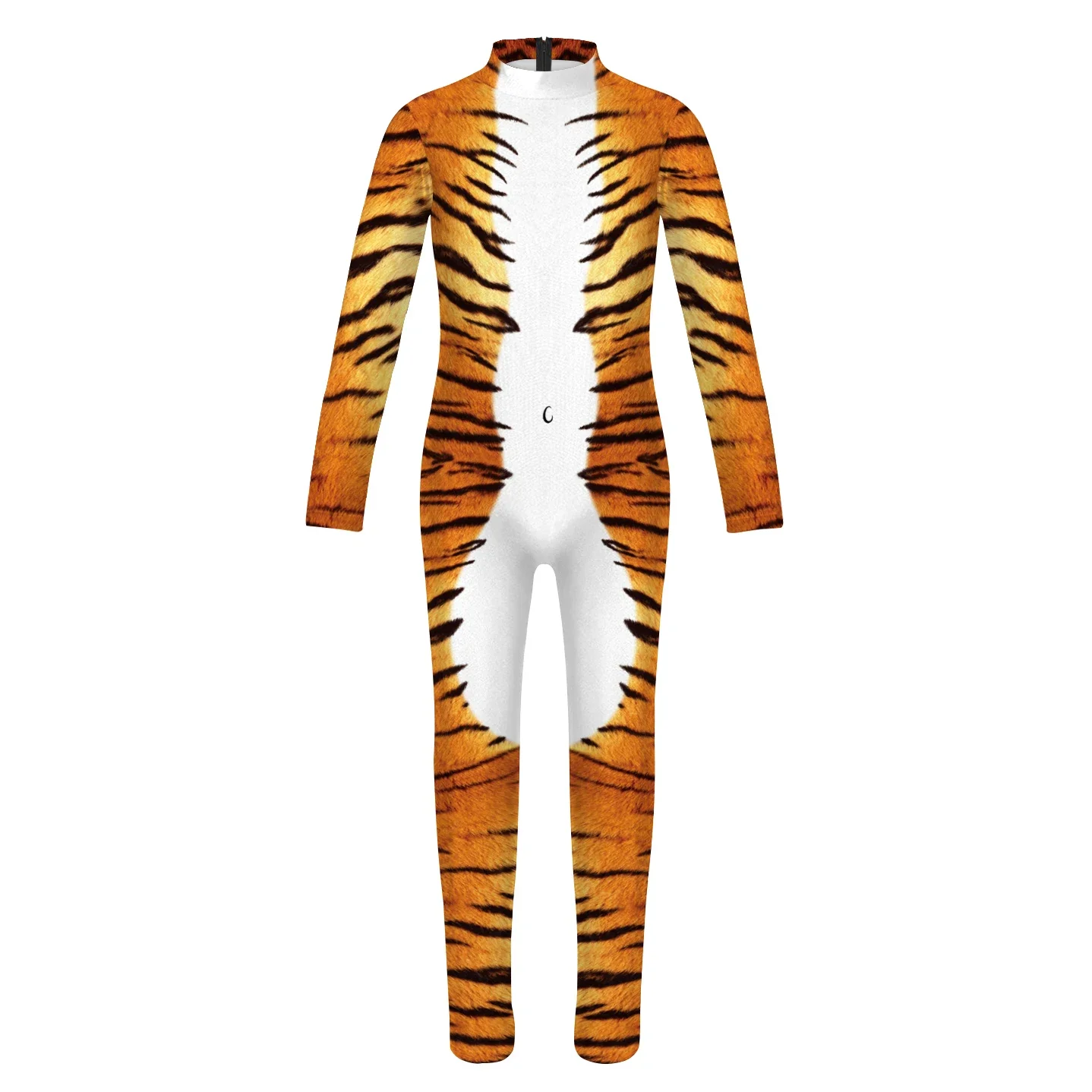 Teanoon Funny Creative Cosplay Costume Tiger Wolf Milk Cow Printed Kids Zentai Bodysuit Jumpsuit Spandex Halloween Clothes