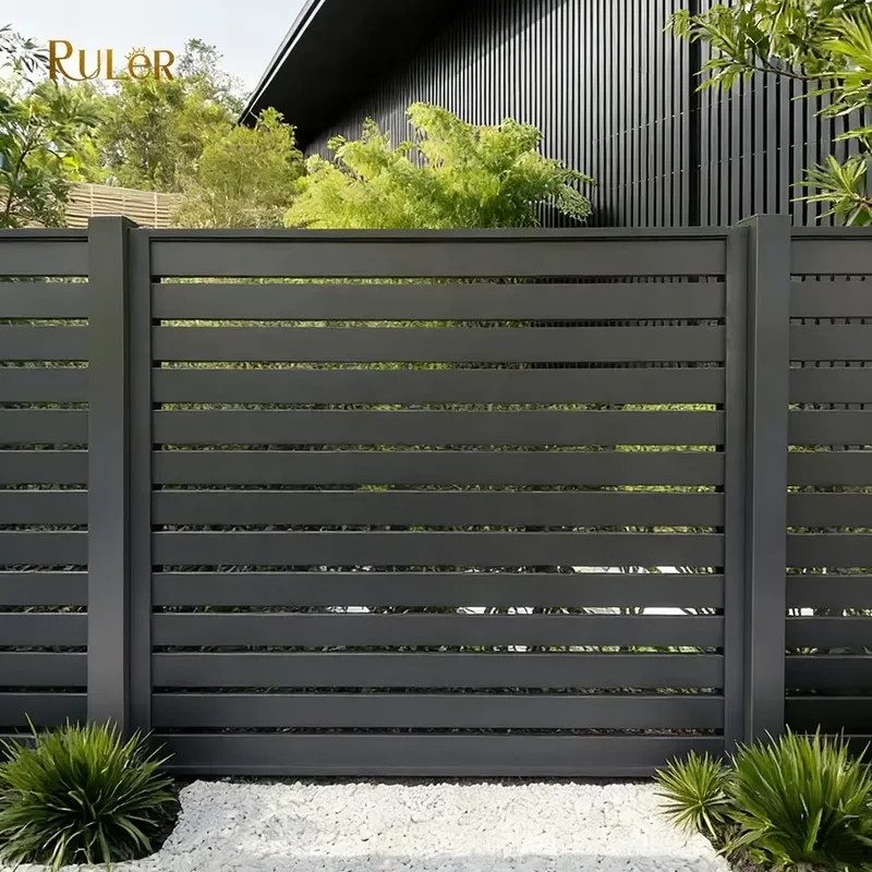 European Yard Fence Aluminum Sliding Gate Outdoor Aluminum Privacy Fence