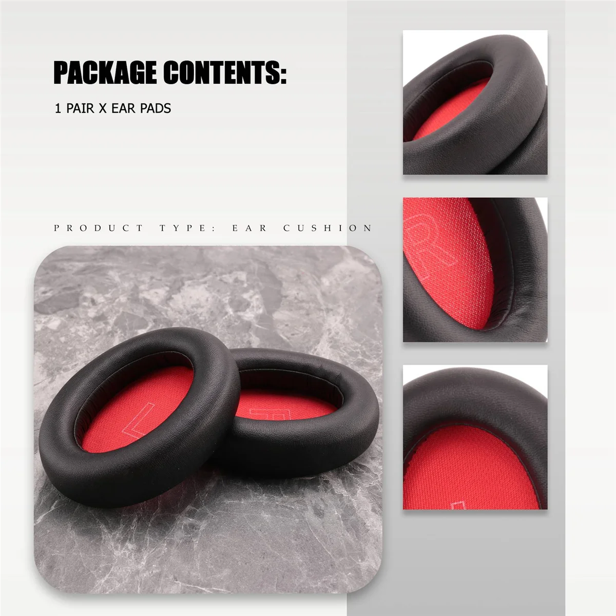 

Replacement Ear Cushion Foam Cover Ear Pads Soft Cushion for Anker Soundcore Life Q10 / Q10 Bluetooth Headphones (Red) G