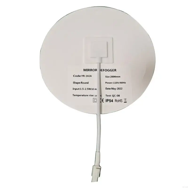 97QD Baño Película Redonda Redonda Anti-Fog 110 Vheating Paste Mirror Protective Película