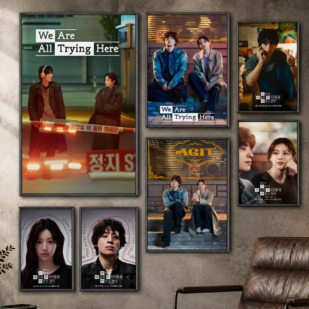 Manga We Are All Trying Here Poster  PP Self Adhesive Home Garage Dorm Bar Wall Decor Aesthetic Retro Gift