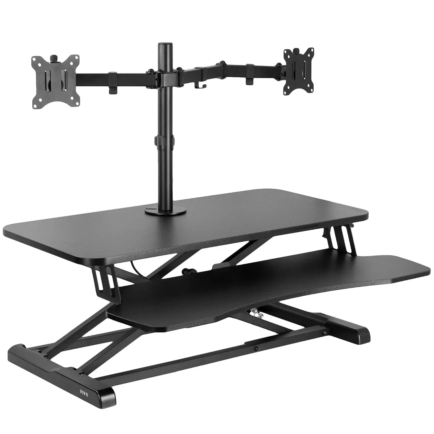 Height Adjustable 32 inch Standing Desk Converter with Dual 13 to 30 inch Monitor Stand, Sit Stand Monitor Mount, Customized