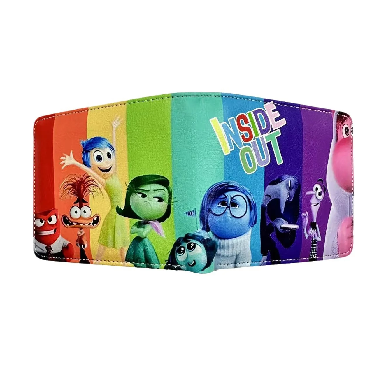 New style anime Inside Out peripheral folding cartoon pattern boys and girls coin purse portable storage birthday gift