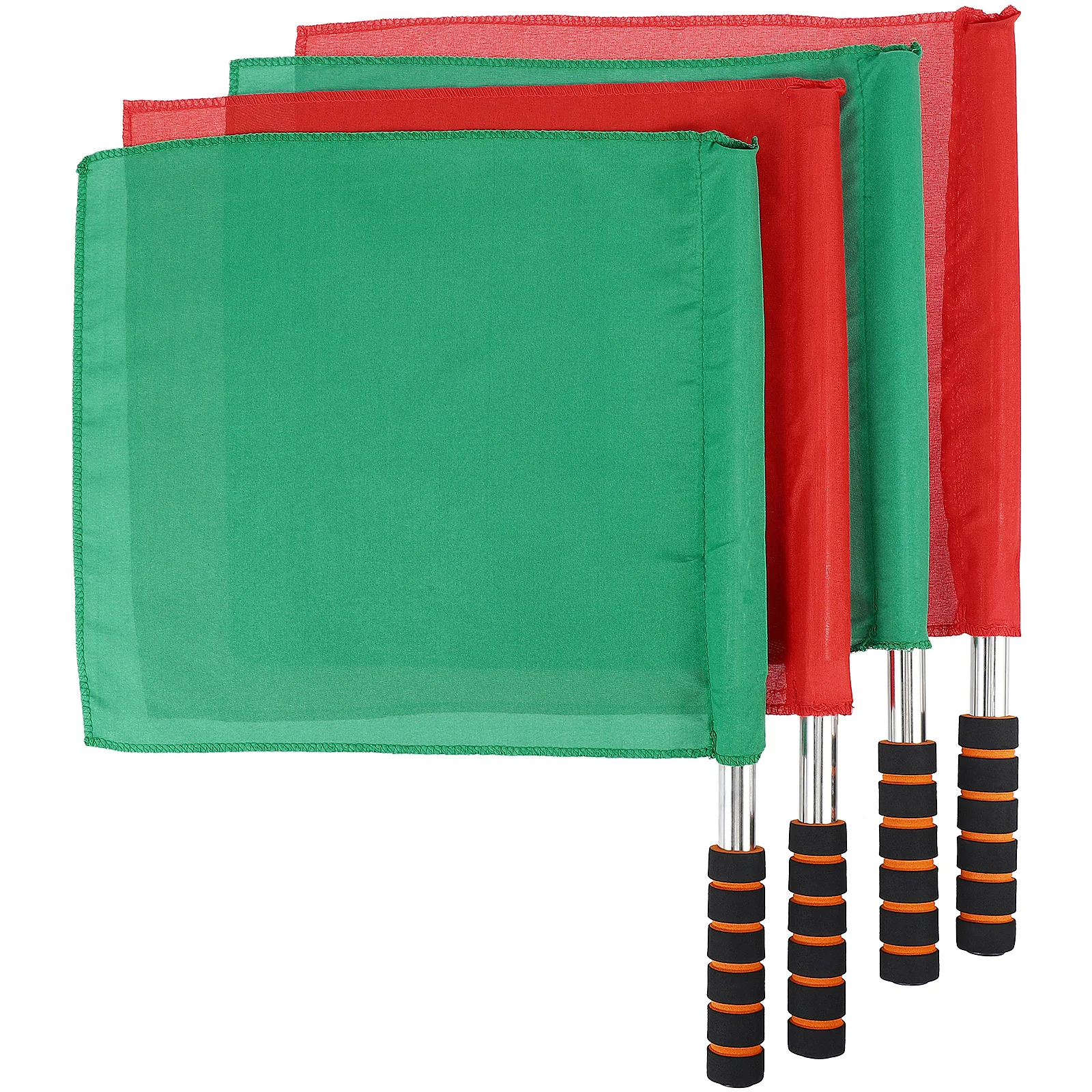 

4 Pcs Referee Flags Outdoor Football Safety Race Signal Equipment Lightweight Stainless Steel High Visibility Solid Color