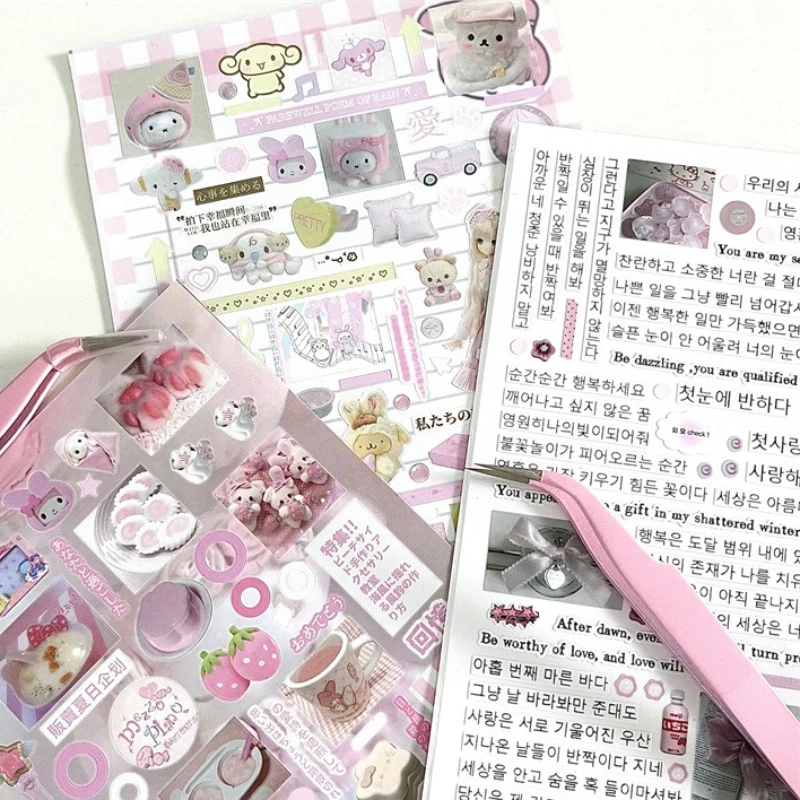 1 pezzo Pinzette In Acciaio Inox Anti-Slip Rosa Colorato Pinzette Artigianali Sicker Graffetta FAI DA TE Decor Scrapbook Ufficiale Strumenti