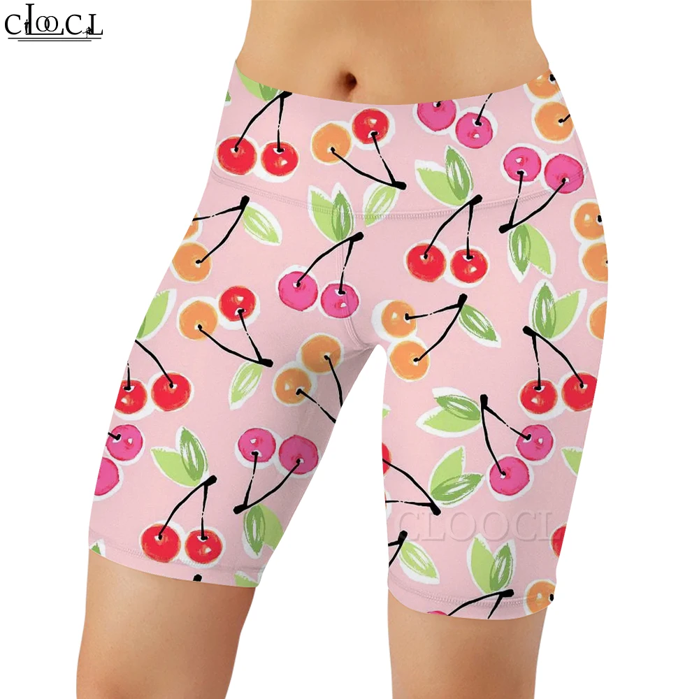 

CLOOCL Fashion Workout Women Legging Small Cherry Print Casual Women Sexy Gym Sweatpants for Female