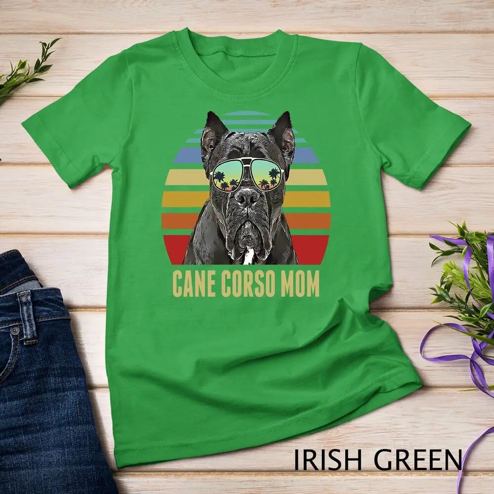 Cane Corso Best Dog Mom Ever Retro Sunset Beach Vibe Unisex T-shirt image 5