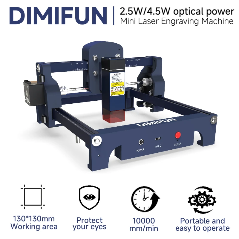 

Great Deal! Portable Laser Engraver - 4.5/2.5W CNC Marking Tool for Leather, Bamboo, Ceramic - Plug and Play