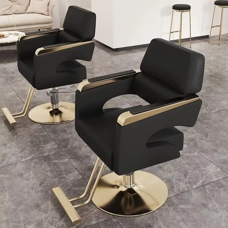 Modern Black Adjustable Rotatable Salon Chair Hairdressing Styling Barber Furniture Essential for Comfort Convenience in Salons